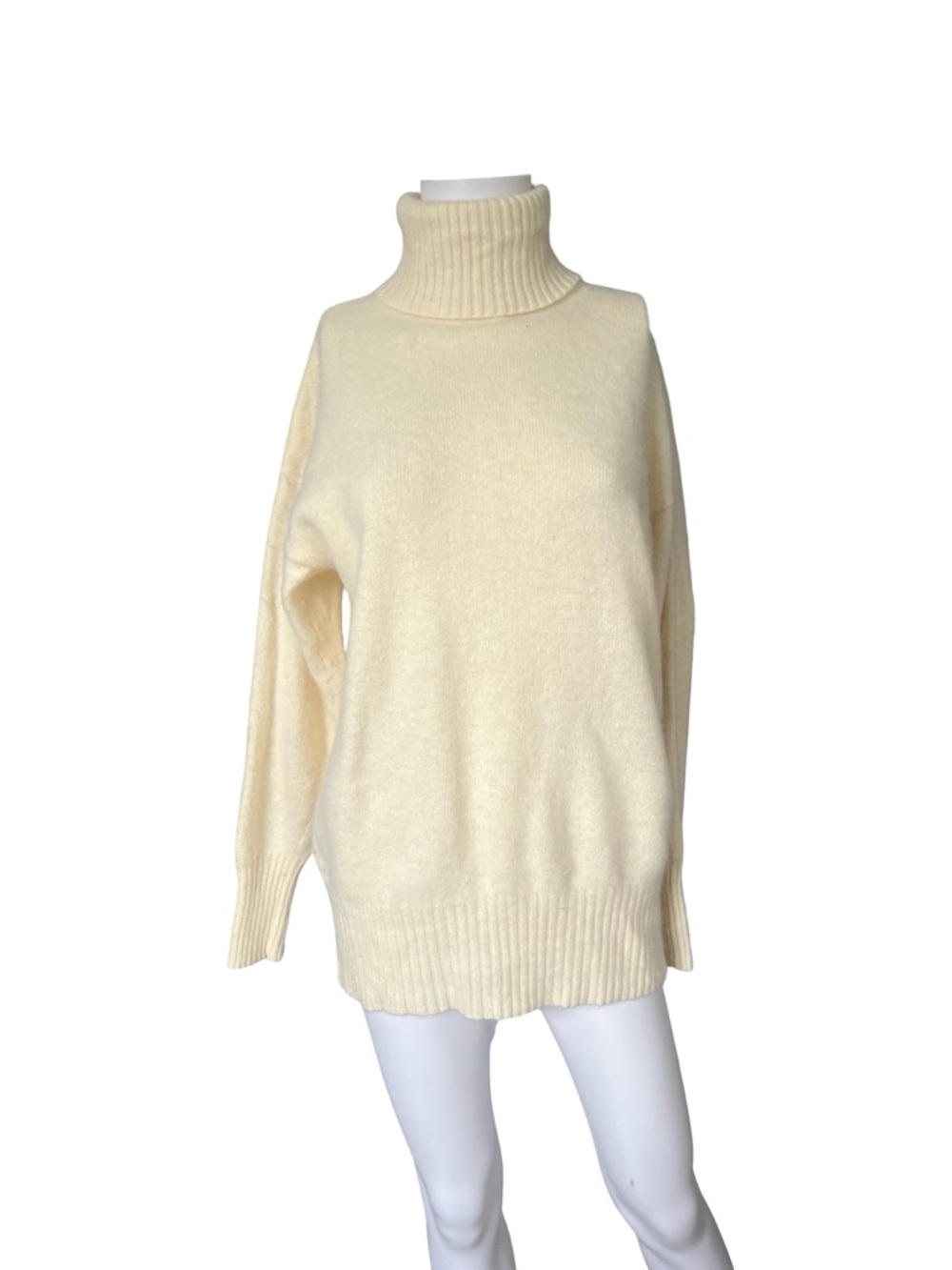 Vintage GAP Clothing Co Turtleneck Sweater Cream Knit Wool Angora Size Medium